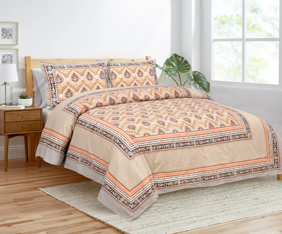 King Size Cotton Bedsheet. 90x108 inch approx. 1 Bedsheet 2 Pillow Covers.