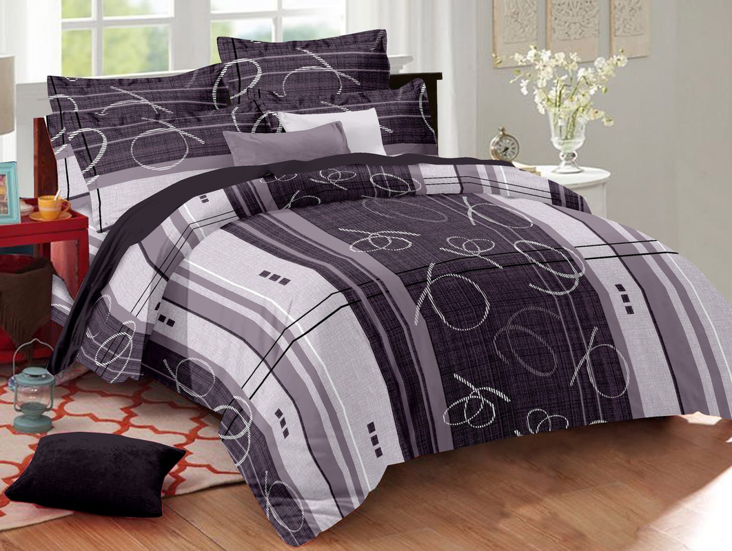 UPNEJA V HANDLOOM Polycotton Printed Double Fitted ( Elastic) Bedsheet with two pillow cover ( 180 X190 cm)